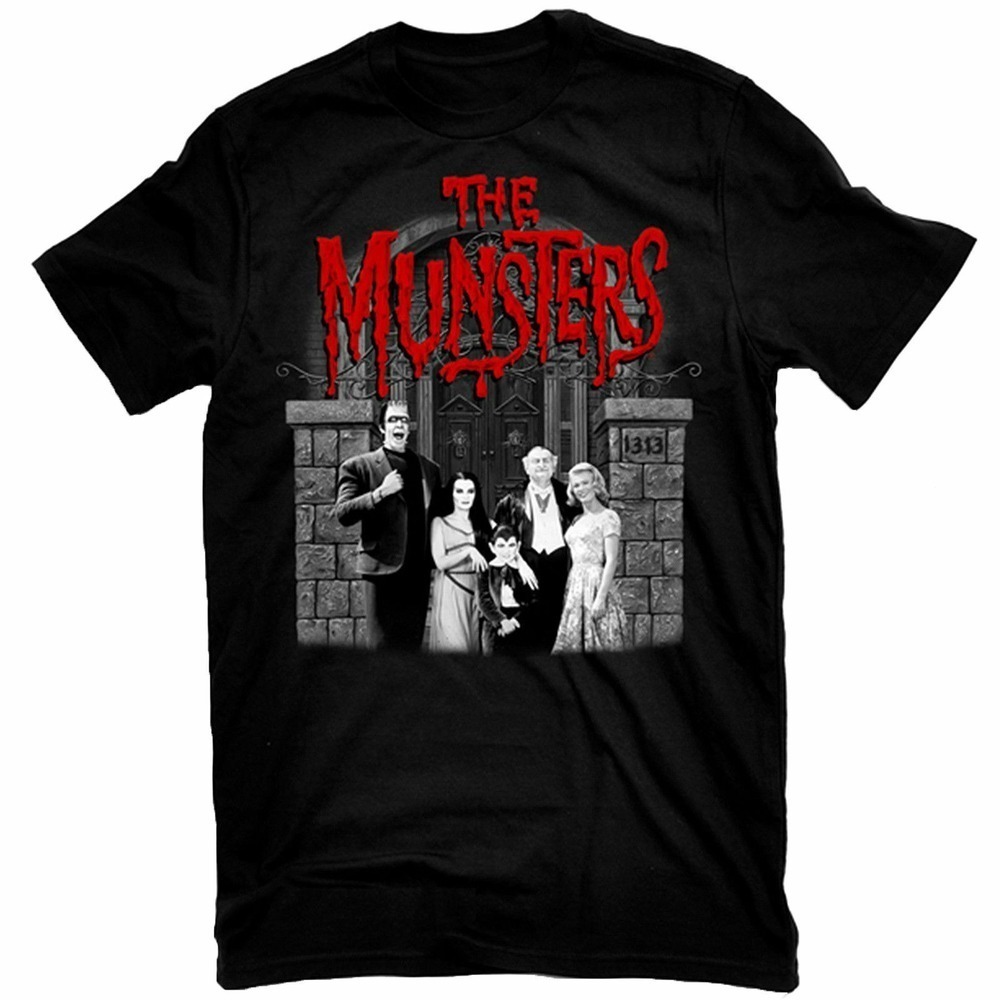 The Munsters Tshirt Family Portrait Red Logo Tee
